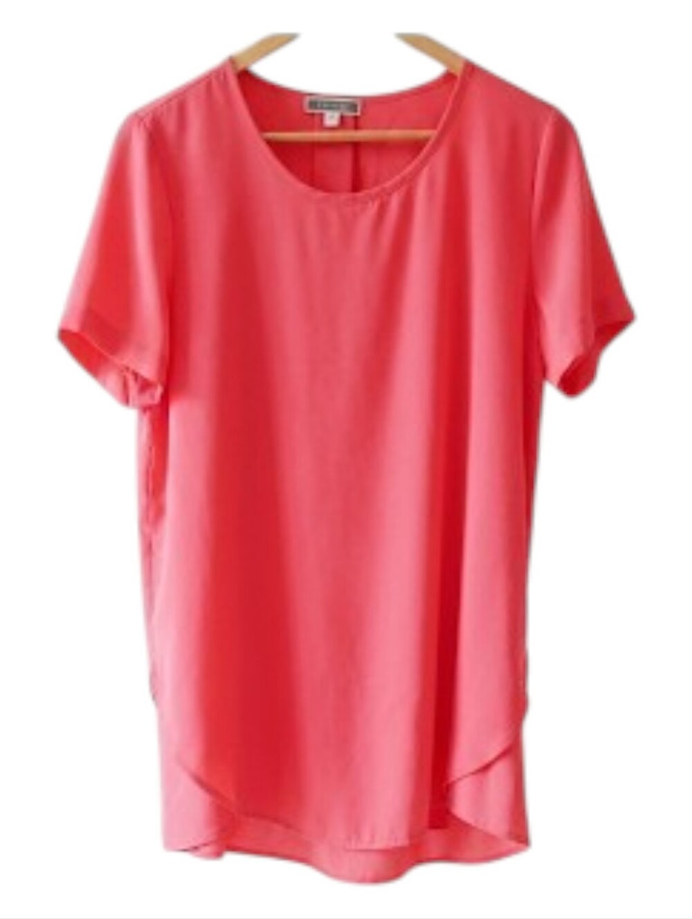Pleione Coral Layered Blouse Size  Large